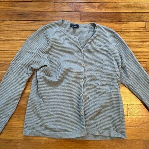 Lands' End Heather Gray Ribbed Sweater